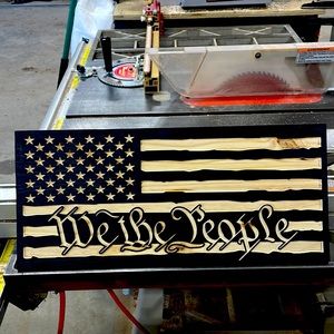 8x16 We The People wooden Flag